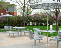 CityView Tables and Aluminum Panel Umbrellas