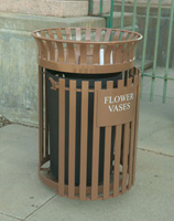 CityView Trash Receptacles CV2-2100 w/ decal signage