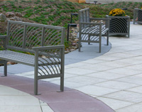 JordanCreek Benches JC1-1000 and Planters JC4-1000