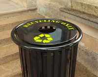 Newport Trash Receptacles NP2-1000 w/ Recycling Lid